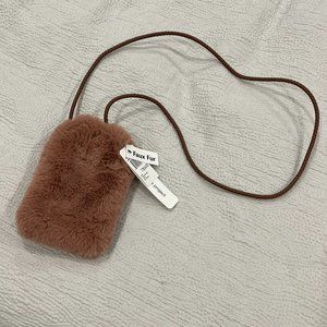 NWT The Cashmere Project Faux Fur Crossbody Bag NWT (Dusty Rose/brown color)